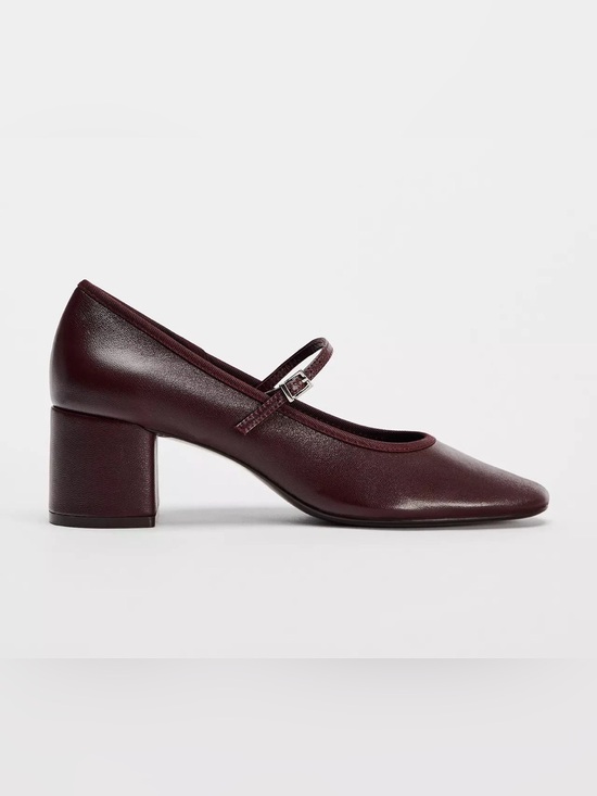 Zara Shoes - Zara Burgundy Red Heeled Strappy Mary Janes